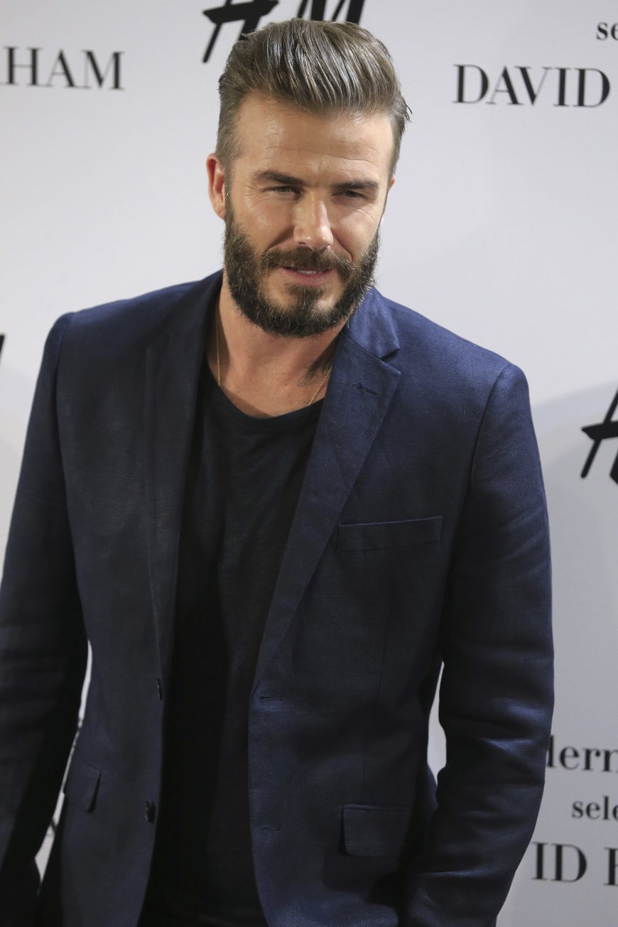 El ex futbolista inglés David Beckham ayer durante la presentación en Madrid de su selección de imprescindibles de la colección Modern Essentials by H&M para la próxima temporada primavera-verano. EFE