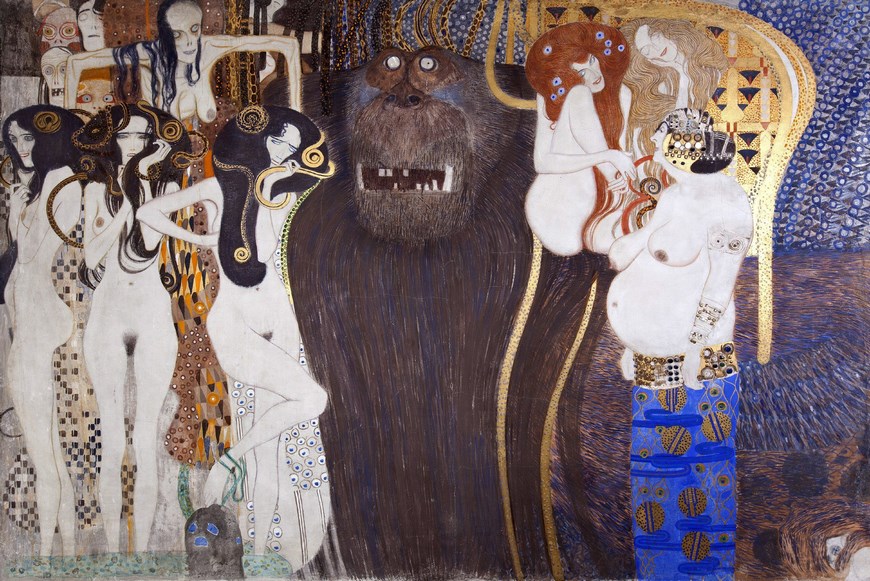 El Friso de Beethoven (1901-1902), de Gustav Klimt, en la Secession de Viena, un mural robado y devuelto luego a la familia propietaria y comprado por el Estado en 1972 en una operación que los herederos denuncian fue forzada. La negativa de Austria a devolver esta pieza a los herederos de su dueño original ha reabierto el debate sobre la política de restitución de las obras de arte robadas durante el nazismo. EFE