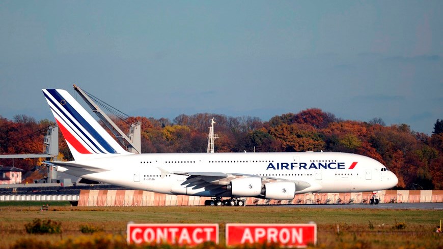 Avión airbus A380 de la línea aérea francesa Air France KLM. EFE/Archivo
