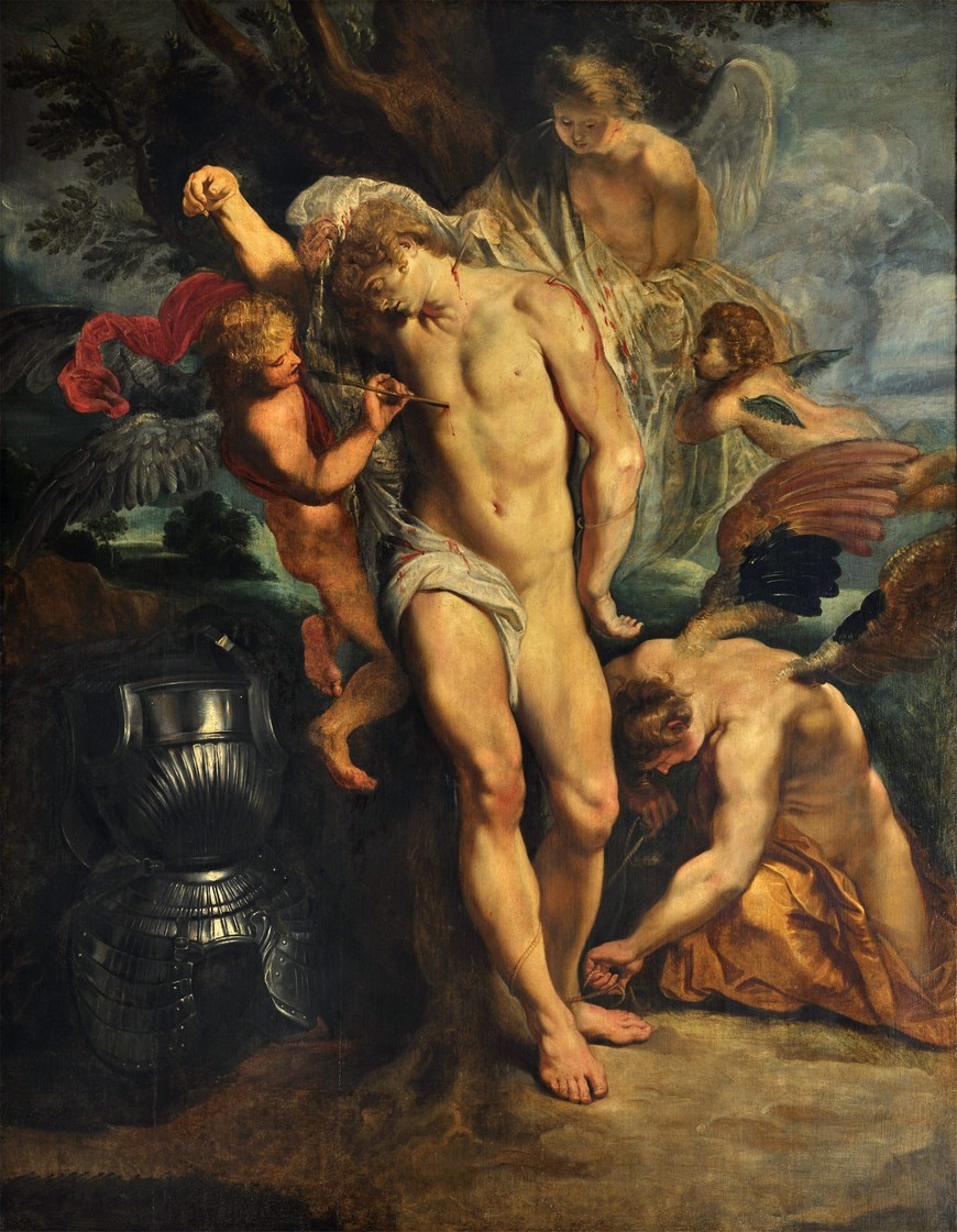 Fotografía facilitada por la Fundación Roma Museos que muestra la pintura "San Sebastián sanado por los ángeles" (1602) de Peter Paul Rubens una de las obras de la muestra titulada "El Barroco en Roma. La maravilla de las artes". EFE