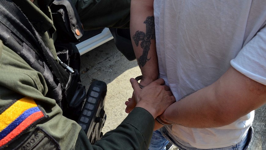 A alias 'Checho', presunto cabecilla de 'los Machacos', lo capturaron en La Esperanza 4 Foto: Policía Metropolitana