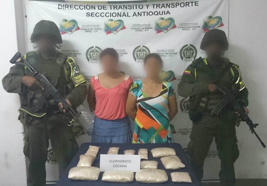Capturadas con más de 6 kilos de cocaína adherida a sus cuerpos 2 Foto: Policía Antioquia.