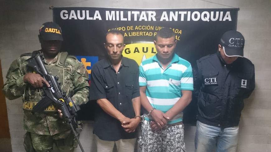 Capturados cuando cobraban $10 millones de una extorsión en Yarumal 2 Foto: Cuarta Brigada del Ejército