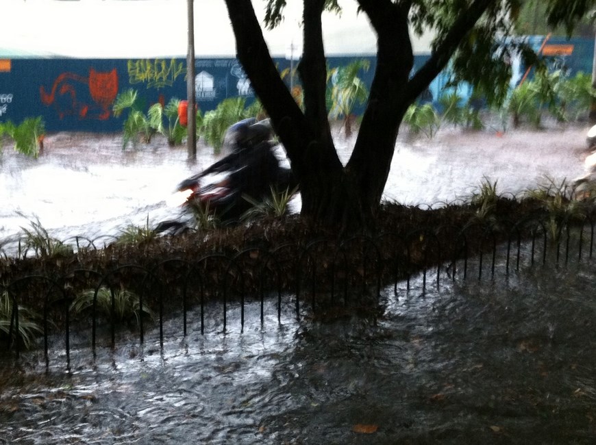 Inundación en El Poblado.