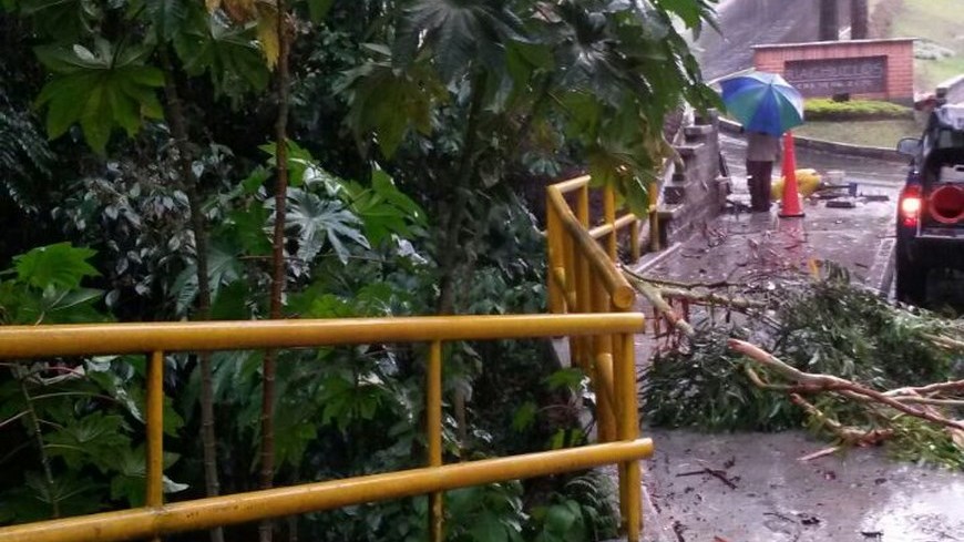 Rayo casi cae encima de trabajadores.