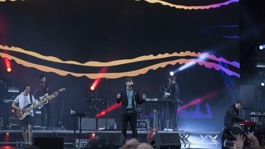 La banda estadounidense Foster The People se presenta en concierto, este 29 de marzo de 2015, durante el Festival Lollapalooza en el autódromo Interlagos de Sao Paulo (Brasil). EFE