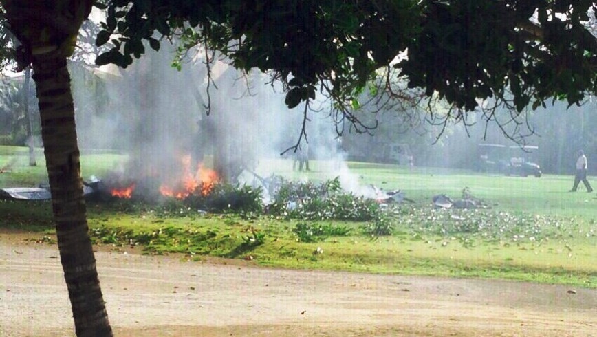 Lugar donde seis extranjeros y un dominicano murieron hoy al caer una avioneta.