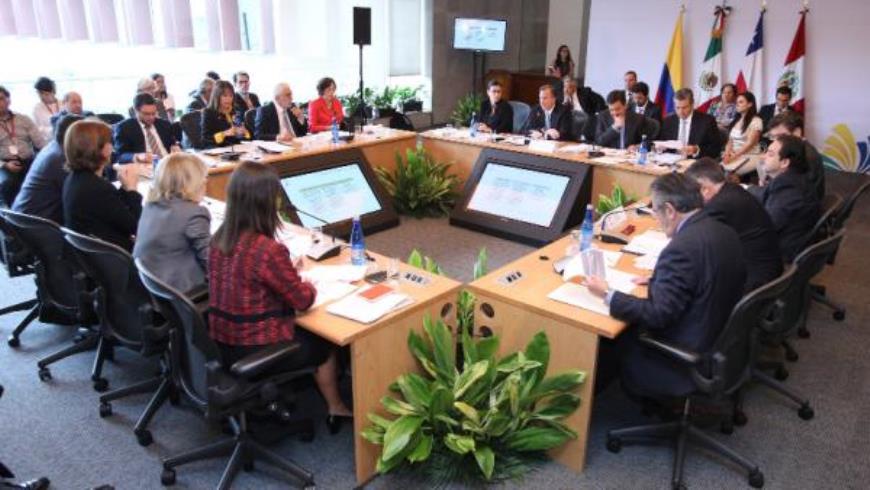 Vista general de la reunion de los ministros y viceministros de la Alianza del Pacífico, compuesta por México, Chile, Colombia y Perú, durante su reunión hoy , jueves 30 de abril de 2015 en Ciudad de México. EFE.