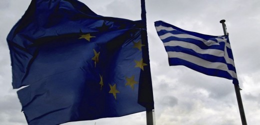 Banderas de la eurozona y Grecia