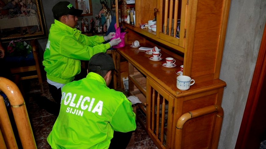 Durante los allanamientos. Foto: Policía Antioquia.