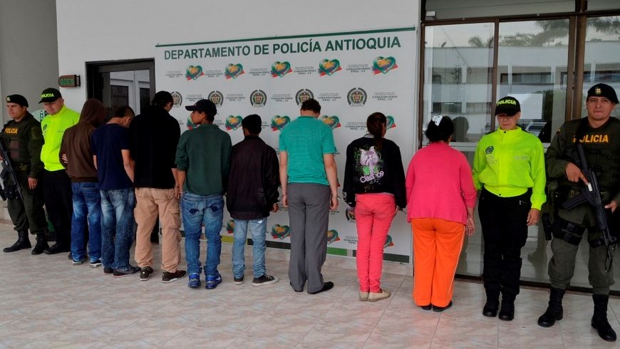 Los capturados. Foto: Policía Antioquia.