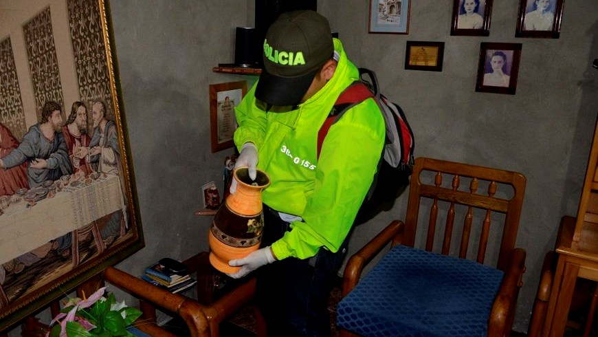 Durante los allanamientos. Foto: Policía Antioquia.