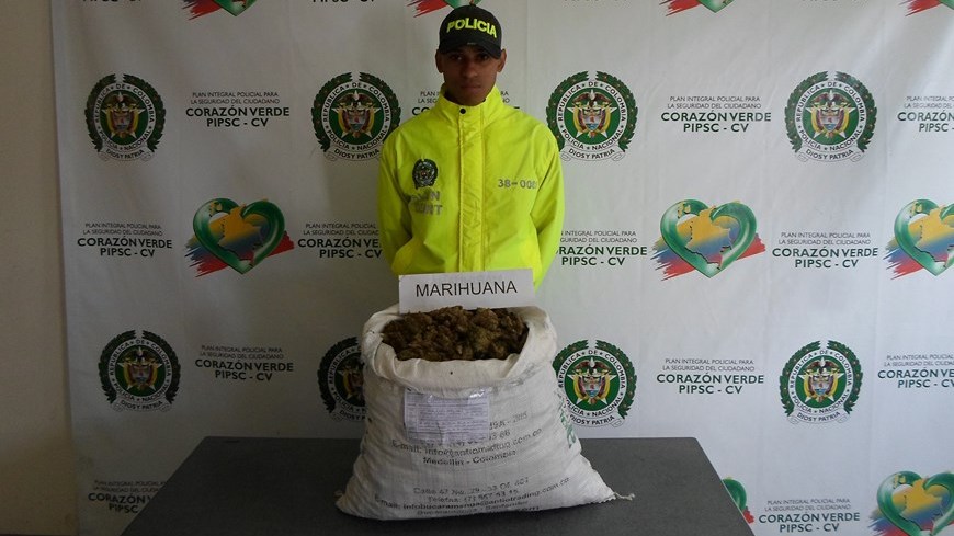 En Betulia la Policía encontró más de 6 kilos de marihuana abandonados en un camino 2 Foto: Policía Antioquia.