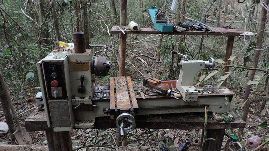 Así eran los talleres de las Farc en Vista Hermosa. Foto: Fuerza de Tarea Conjunta Omega.