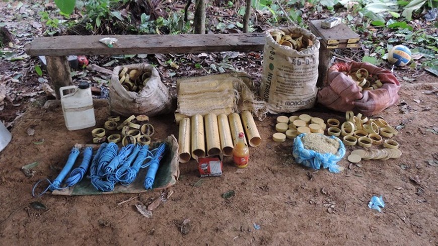 Así eran los talleres de las Farc en Vista Hermosa. Foto: Fuerza de Tarea Conjunta Omega.
