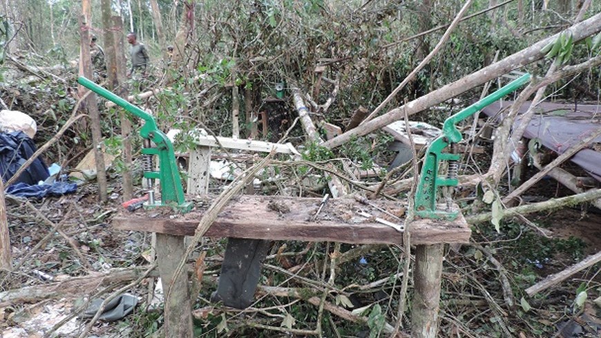 Así eran los talleres de las Farc en Vista Hermosa. Foto: Fuerza de Tarea Conjunta Omega.