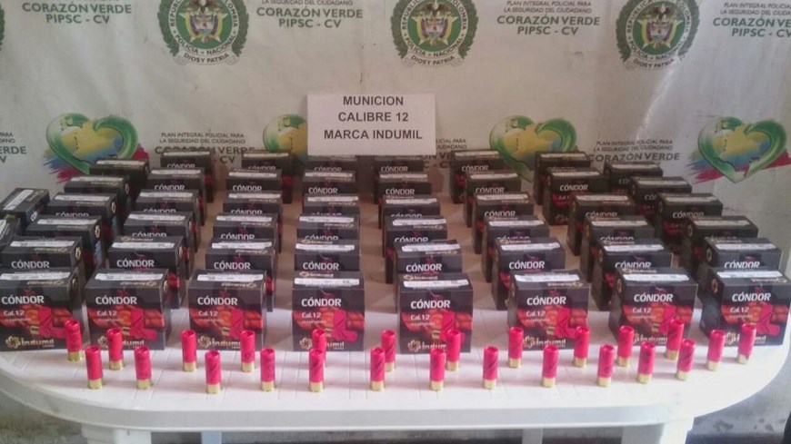 Antioquia Munición incautada en El Santuario. Foto: Policía <a class=