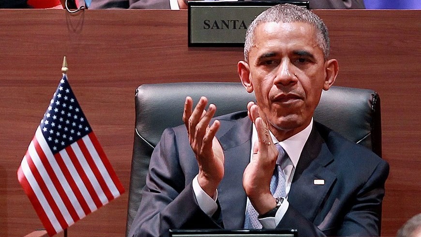 El presidente de Estados Unidos, Barack Obama,  durante la VII Cumbre de jefes de Estado y de Gobierno de las Américas en la Ciudad de Panamá. EFE