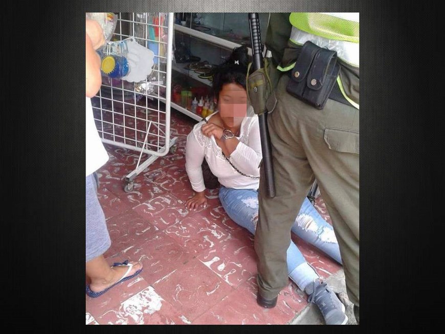 la cogieron robando en telejo