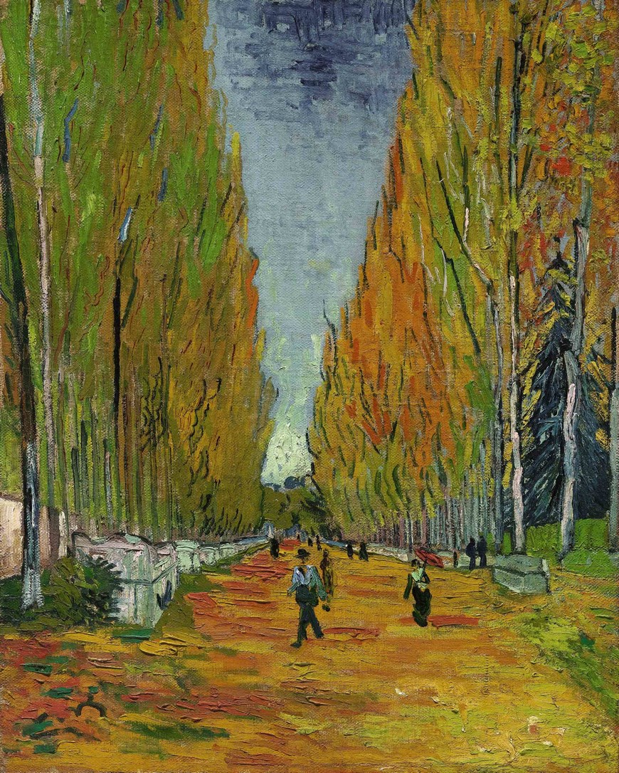 Fotografía cedida por Sotheby's este 5 de mayo de uno de los dos cuadros más caros de la sesión de Impresionismo y Arte Moderno, "L'Allée des Alyscamps" (1888) de Vincent Van Gogh, vendido por 66,3 millones de dólares. EFE