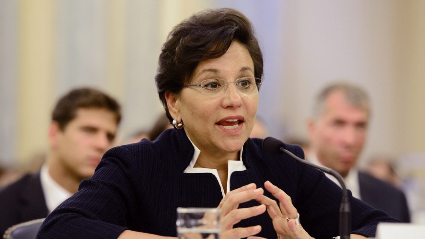Fotografía tomada en mayo de 2013 en la que se registró a la secretaria de Comercio de Estados Unidos, Penny Pritzker, quien busca abordar mecanismos que permitan que Estados Unidos profundice sus relaciones comerciales con ambos países. EFE/Archivo