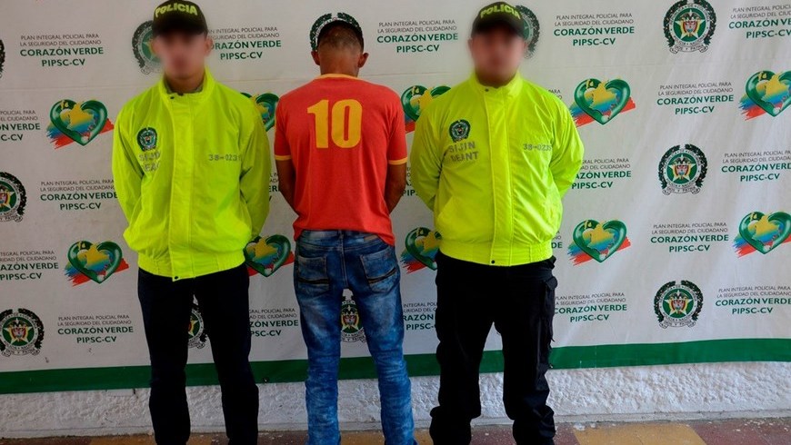 Captura de James Javier Romero Méndez, alias 'el Médico'. Foto: Policía Antioquia.