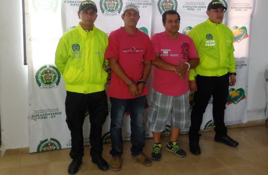Antioquia Dos de los capturados. Foto: Policía <a class=