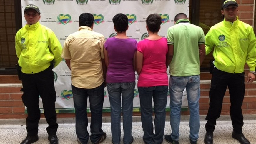 Condenado a más de 18 años de cárcel por matar a un cafetero 3 Los demás capturados por este caso. Foto: Policía Metropolitana del Valle de Aburrá.