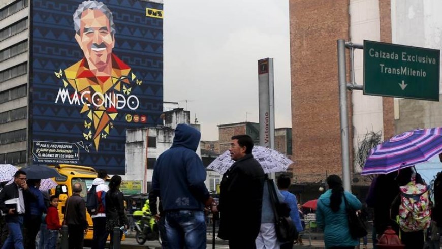 Mural hehco en Bogotá en honor al Gabo, previo al comienzo de la Filbo. Cortesía.