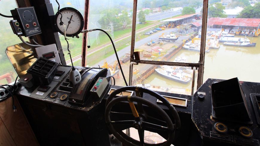Vista desde el interior de la grúa Titán. EFE.
