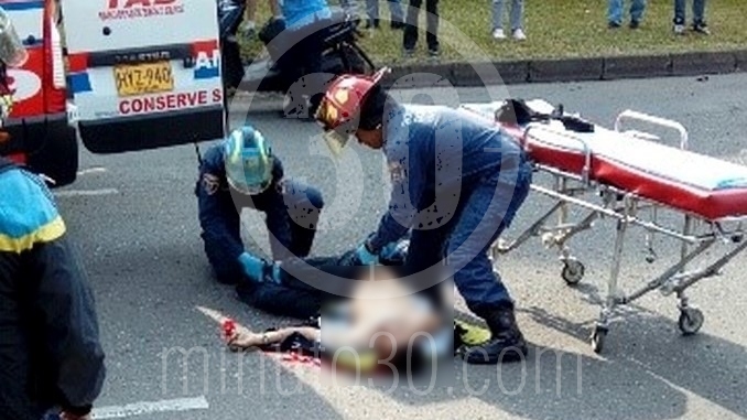 Accidente de moto en Envigado.