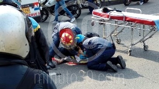 Accidente de moto en Envigado.