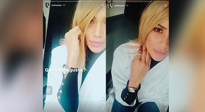 Andrea Tovar rubia/ Toamda de Instagram