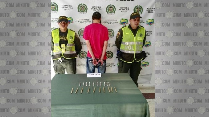 FOTOS: La Policía capturó a dos presuntos expendedores de droga en Bello 3 Capturado con marihuana en Bello.
