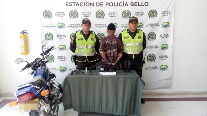 FOTO: La Policía le incautó armas de fuego y municiones a dos sujetos en Bello 1 Capturado en Bello.