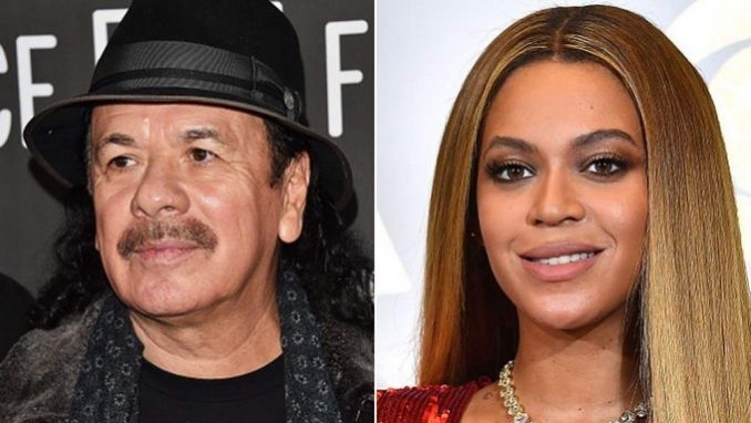 Carlos Santana y Beyoncé/ Tomada de Internet