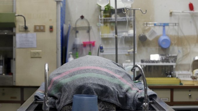 Om Sin, la tortuga verde de 25 años encontrada tras tragarse 915 monedas, tras su operación este domingo en la Facultad de Veterinaria de la Universidad de Chulalongkorn en Bangkok (Tailandia). EFE