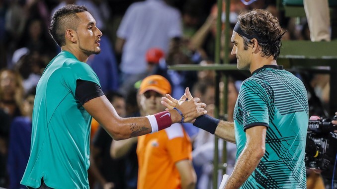 FOTOS: Federer sufre para ganar a Kyrgios y jugará su final número 23 con Nadal 3 Miami Open tennis tournament