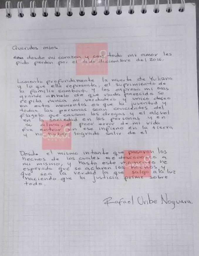 carta rafael uribe noguera