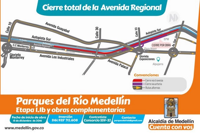 Cierre total avenida Regional.