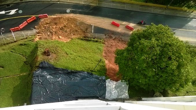 Deslizamiento de tierra afectó a una unidad residencial en Rodeo Alto