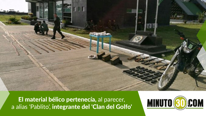 Incautan abundante material bélico del 'Clan del Golfo' en Turbo
