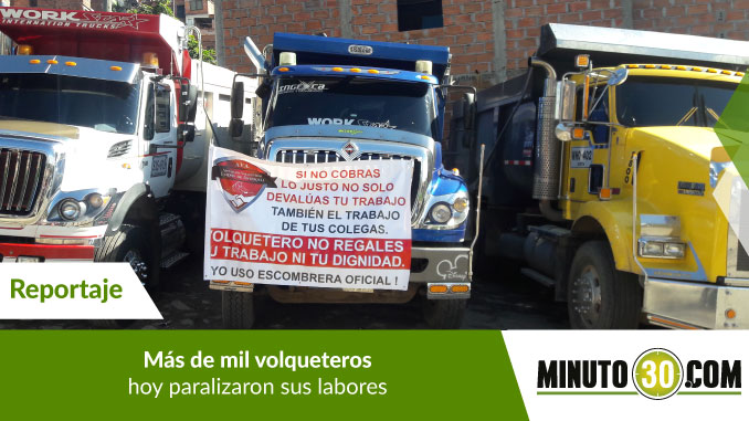 En la mañana de hoy las Volquetas estuvieron paralizadas en Belencito y otros sectores del Valle de Aburrá.