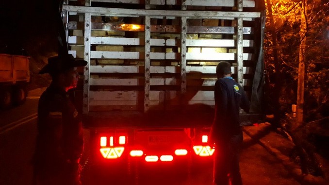 Madera incautada en Santa Fe de Antioquia.