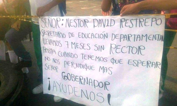 Estudiantes de colegio de Mutatá exigen la asignación de un rector