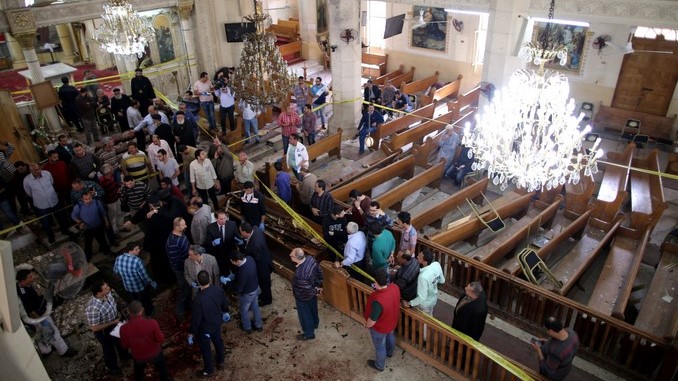At least 21 were killed in an explosion in Mar Girgis church in Egypt