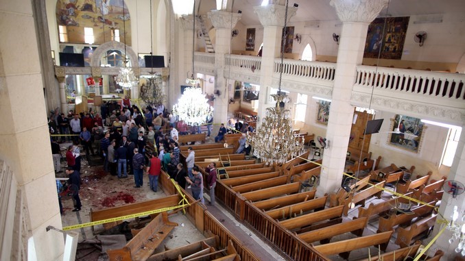 At least 21 were killed in an explosion in Mar Girgis church in Egypt