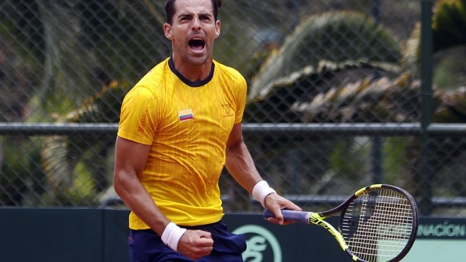 Giraldo está cerca del cuadro principal de Roland Garros 1 Santiago Giraldo