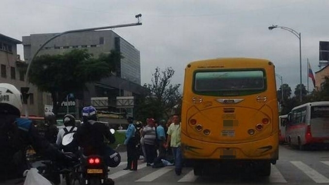 Accidente en la avenida Oriental.