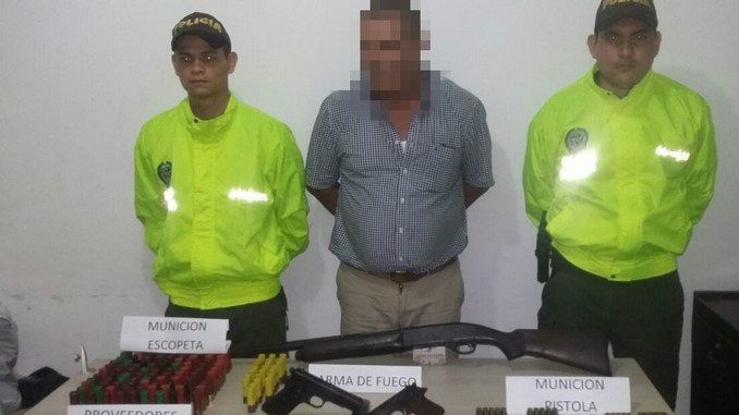 Capturado con armas en Turbo.